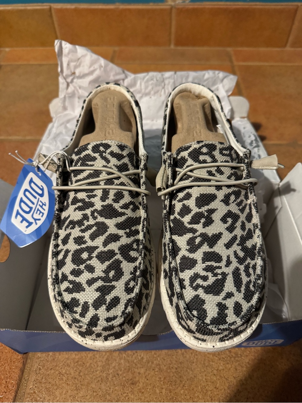 Hey Dude Leopard Print Sneakers - Black & White - Picture 3 of 6